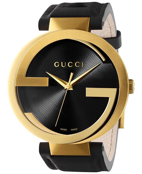 gucci watch with changing face|gucci watch black leather strap.